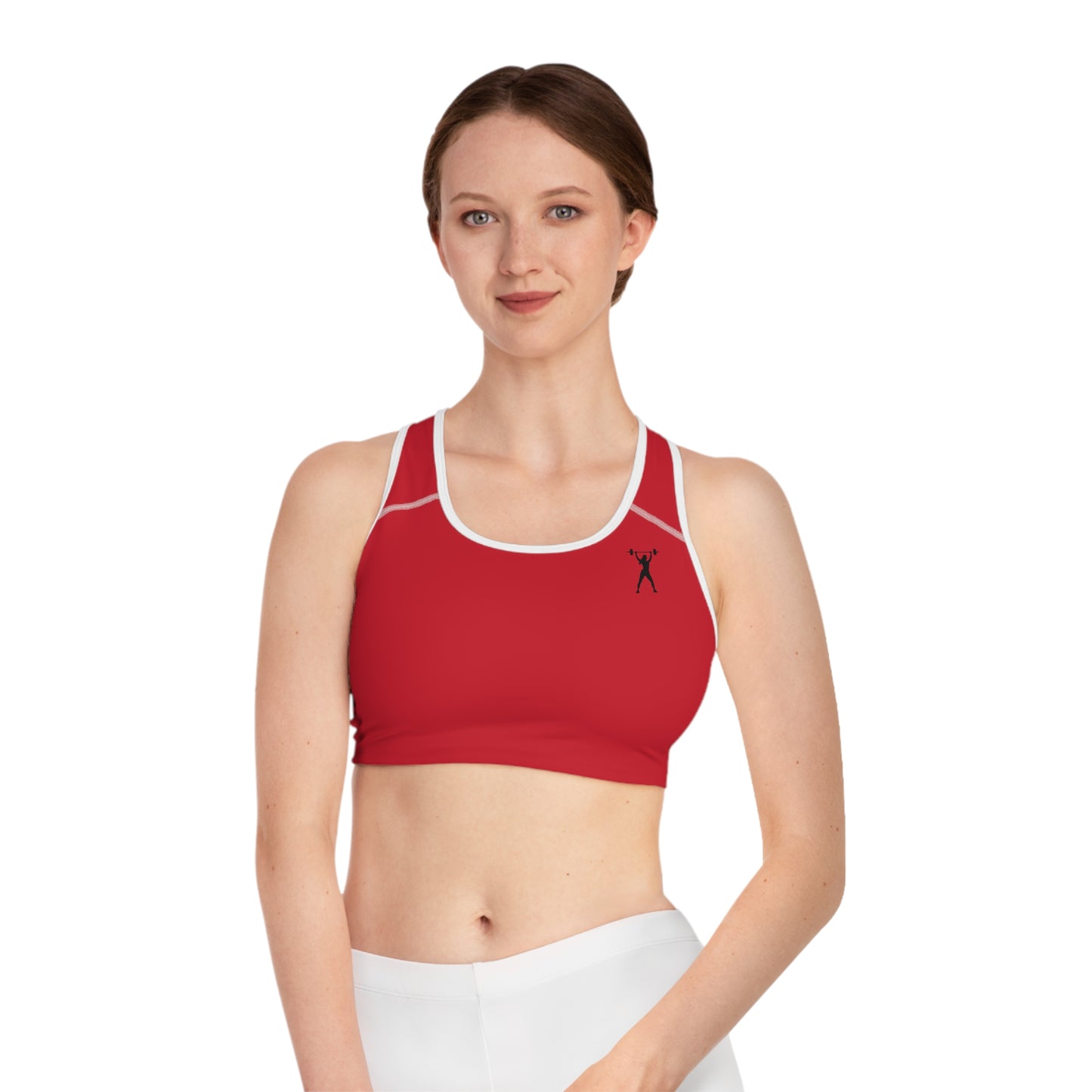 MORE PLEASE R Sports Bra (AOP)