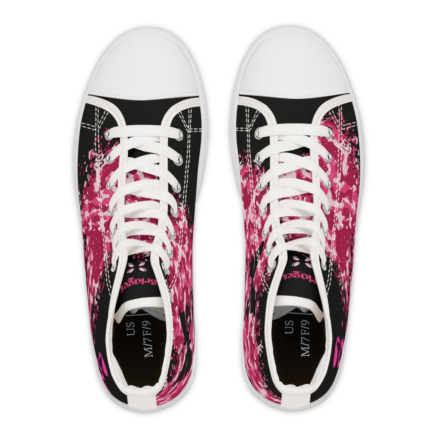 The Camo Pink  DESIGN THEN PAY Women's High Top Sneakers