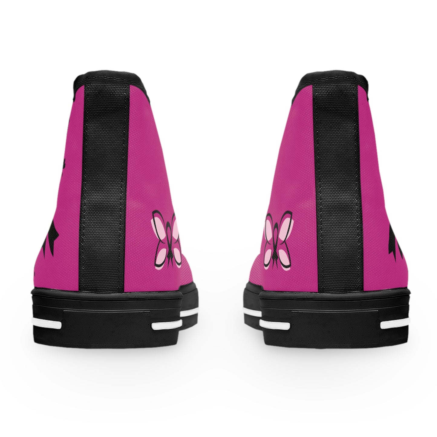 Black & Pink Goddess- omen's High top sneakers