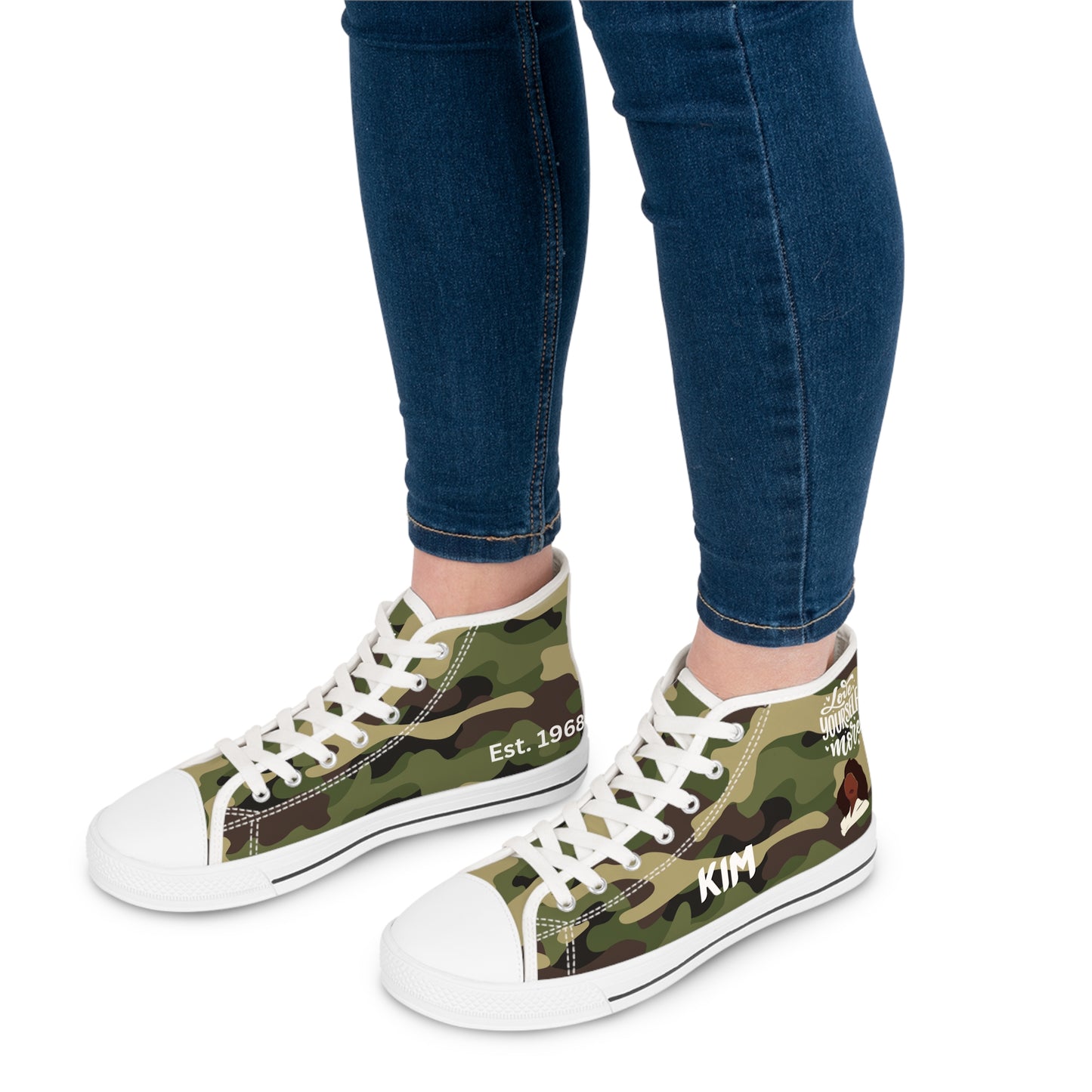 LOVE YOURSELF MORE! - PERSONALIZE & CUSTOMIZE IT! Women's High Top Sneakers