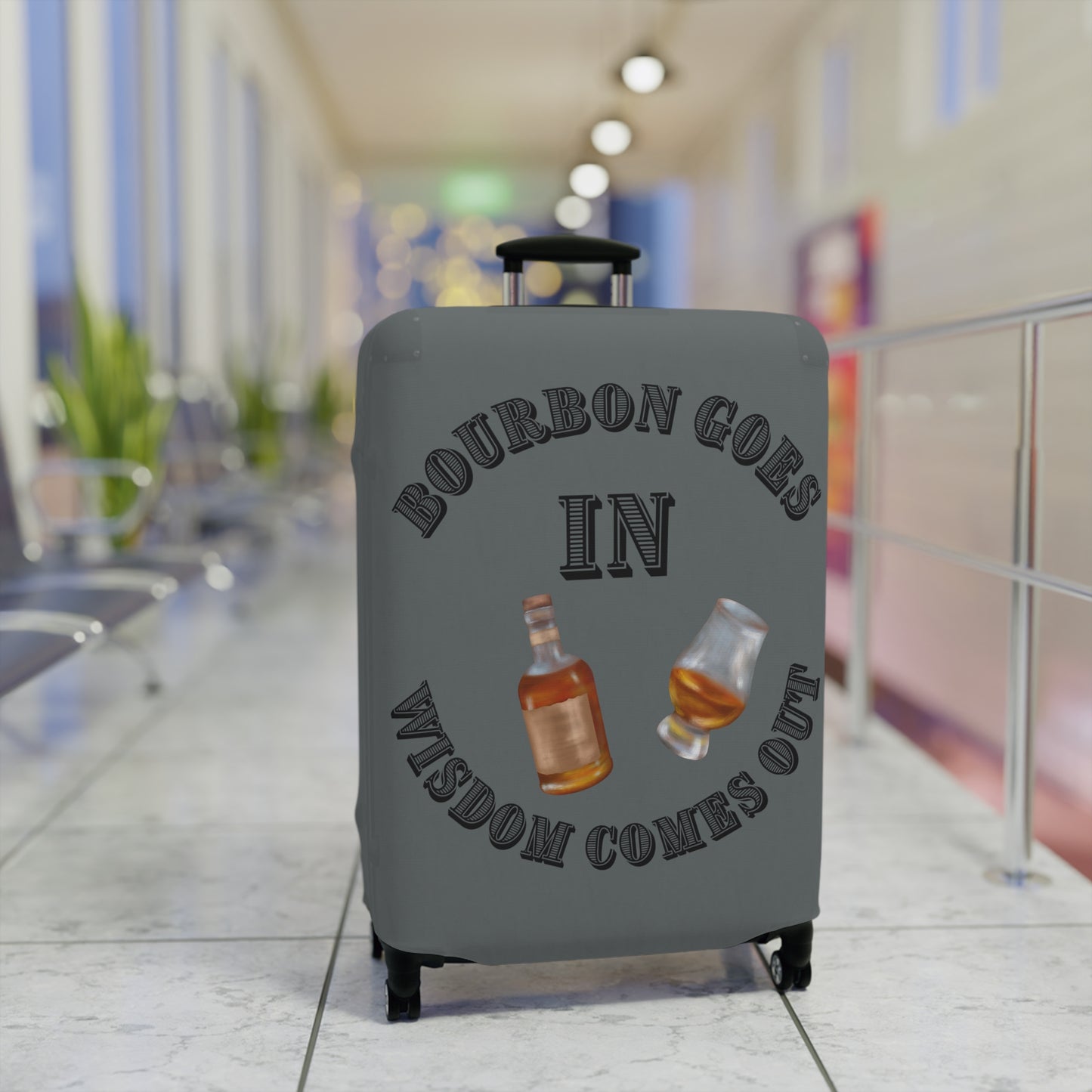 BOURBON GOES IN GREY Luggage Cover