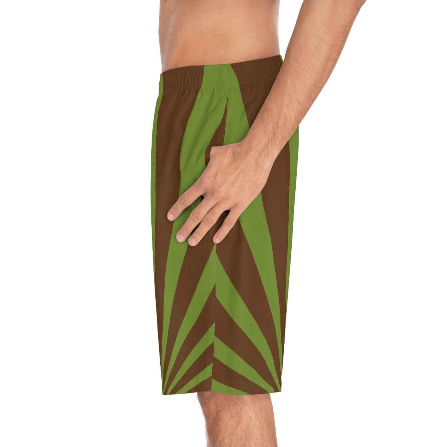 BROWN SPIRAL Men's Board Shorts (AOP)