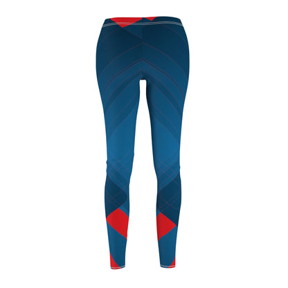 Blue confusion / red Women's Cut & Sew Casual Leggings (AOP)