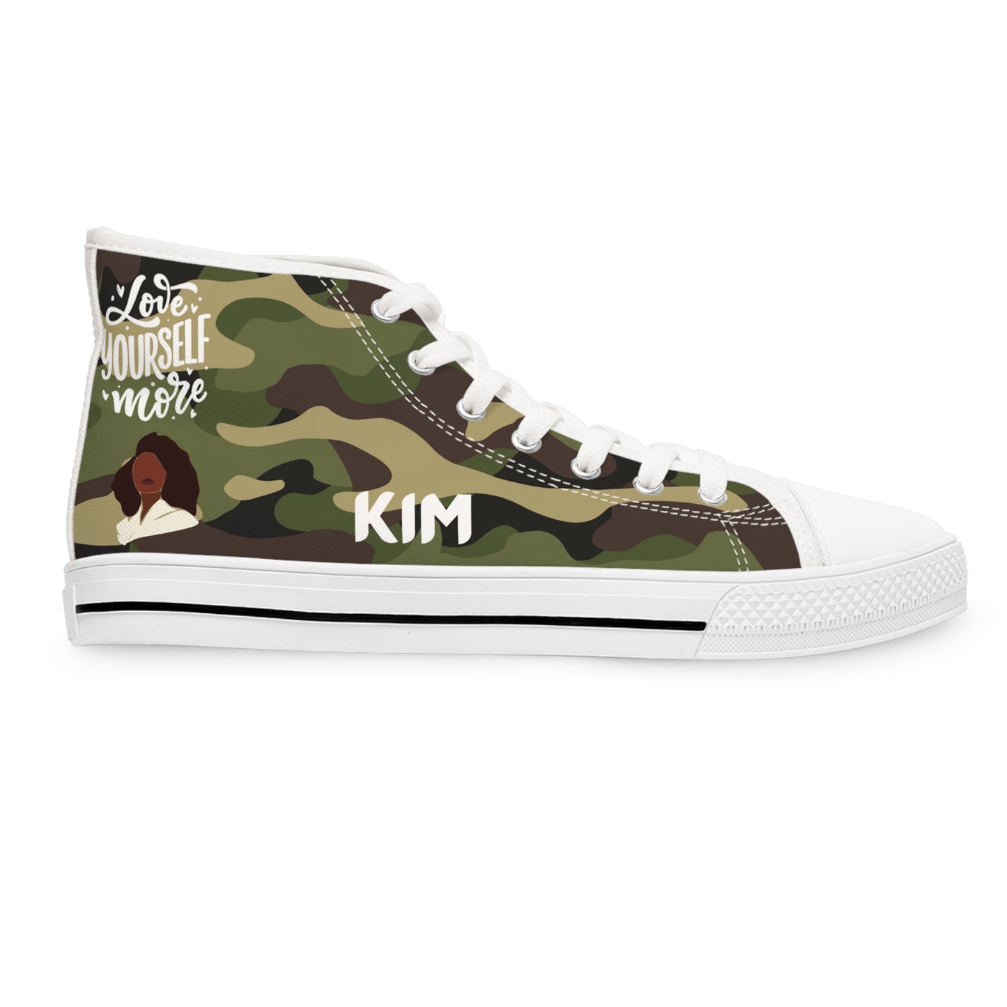 LOVE YOURSELF MORE! - PERSONALIZE & CUSTOMIZE IT! Women's High Top Sneakers