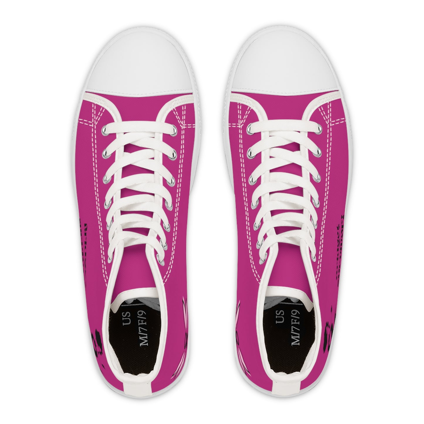 Black & Pink Goddess- omen's High top sneakers