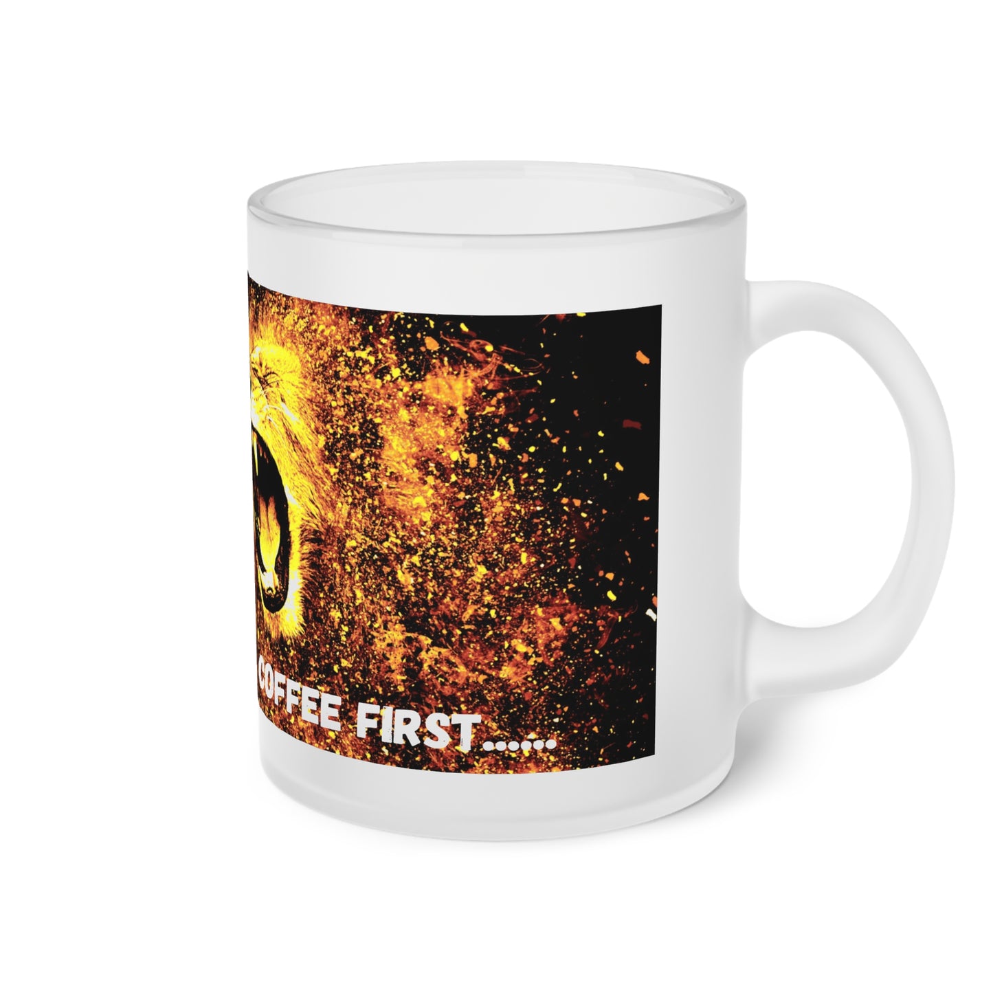 Not Now!!  Coffee First.... Frosted Glass Mug