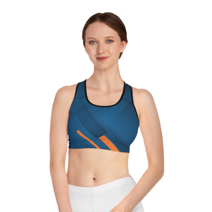 Blue Confusion / Orange Sports Bra (AOP)