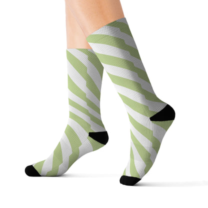 Green stripes Sublimation Socks