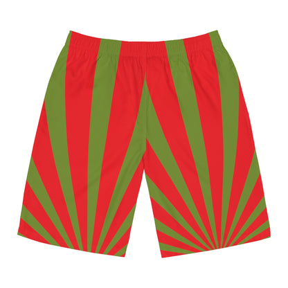 RED SPIRAL Men's Board Shorts (AOP)