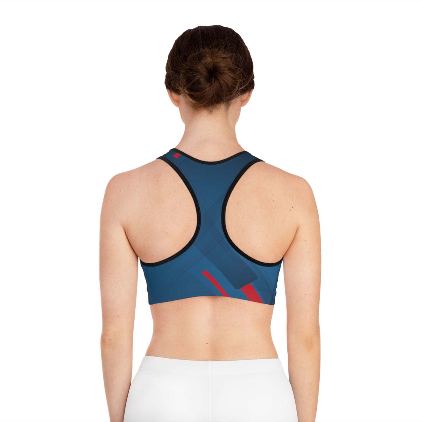 Blue Confusion / red Sports Bra (AOP)