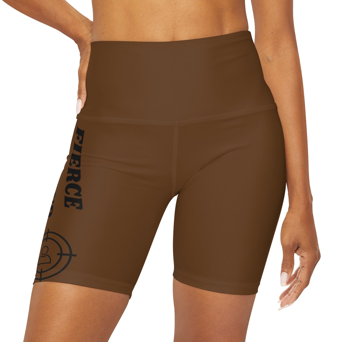 FIERCE FLY AND FOCUSED High Waisted Yoga Shorts (AOP)