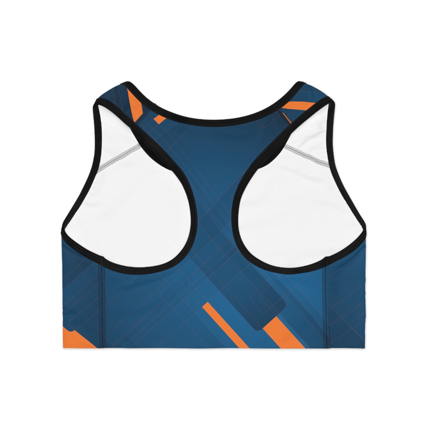 Blue Confusion / Orange Sports Bra (AOP)