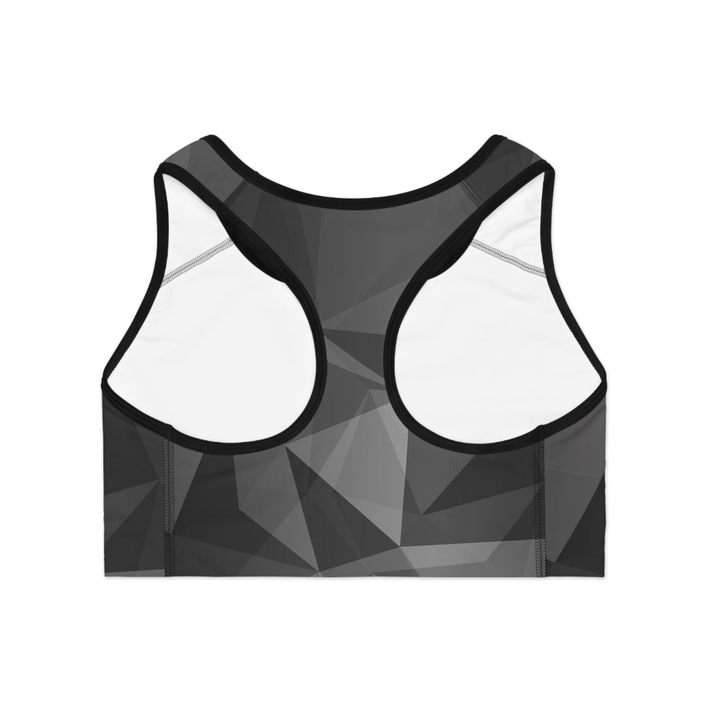 Black marble Sports Bra (AOP)