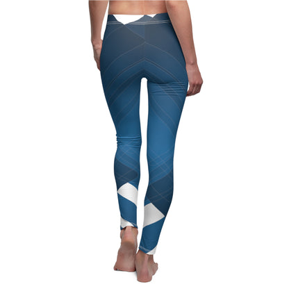 Blue confusion / white Women's Cut & Sew Casual Leggings (AOP)