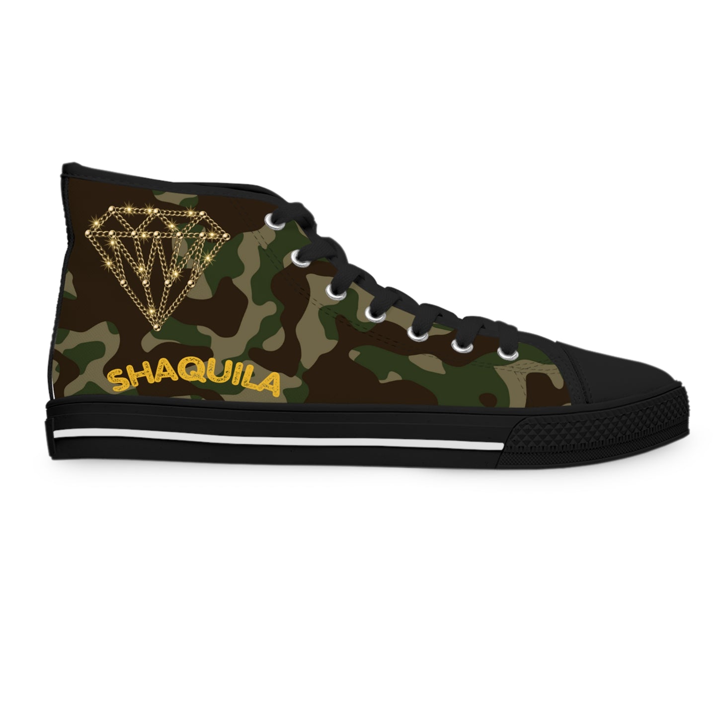 GOLD CHAIN DIAMOND - Women's High Top Sneakers