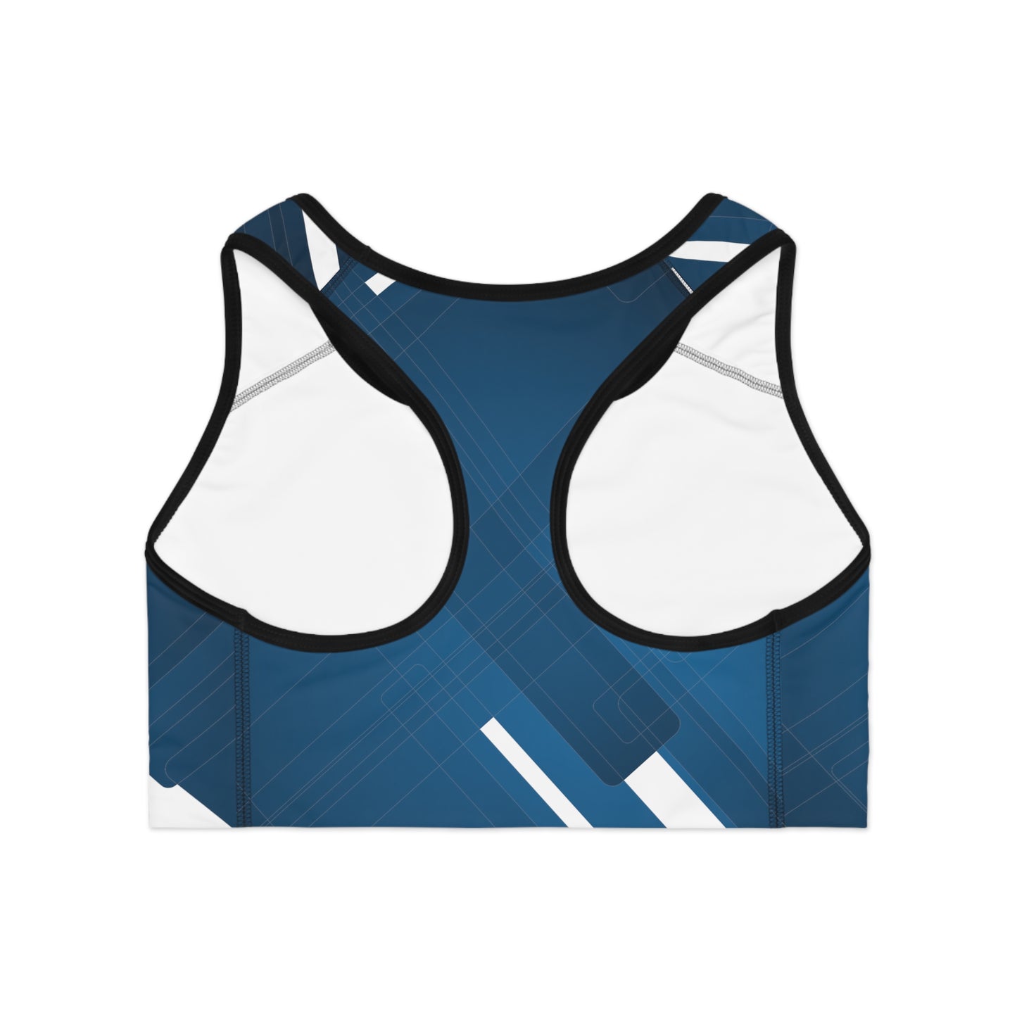 Blue Confusion / white Sports Bra (AOP)