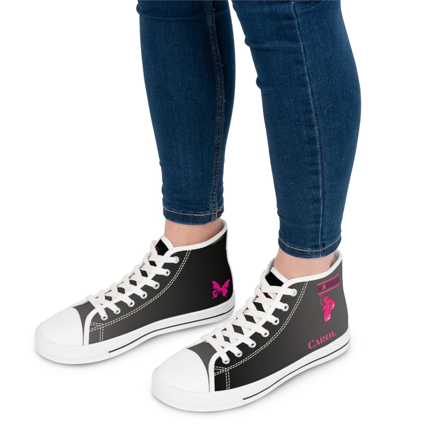 Warrier Pink Grey - DESIGN THEN PAY Women's High Top Sneakers