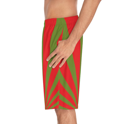 RED SPIRAL Men's Board Shorts (AOP)