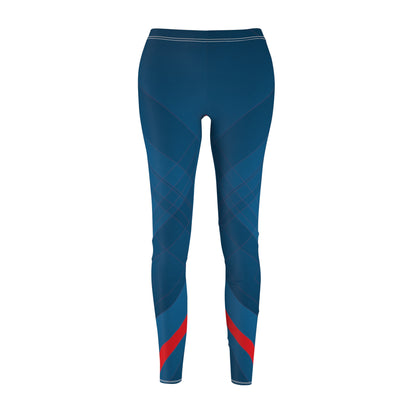 Blue confusion / red Women's Cut & Sew Casual Leggings (AOP)