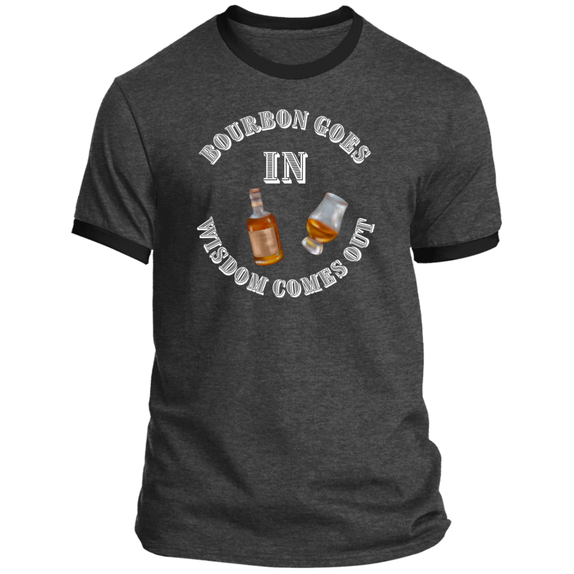 BOURBON W GOES IN Bourbon Goes iPC54R Ringer Tee