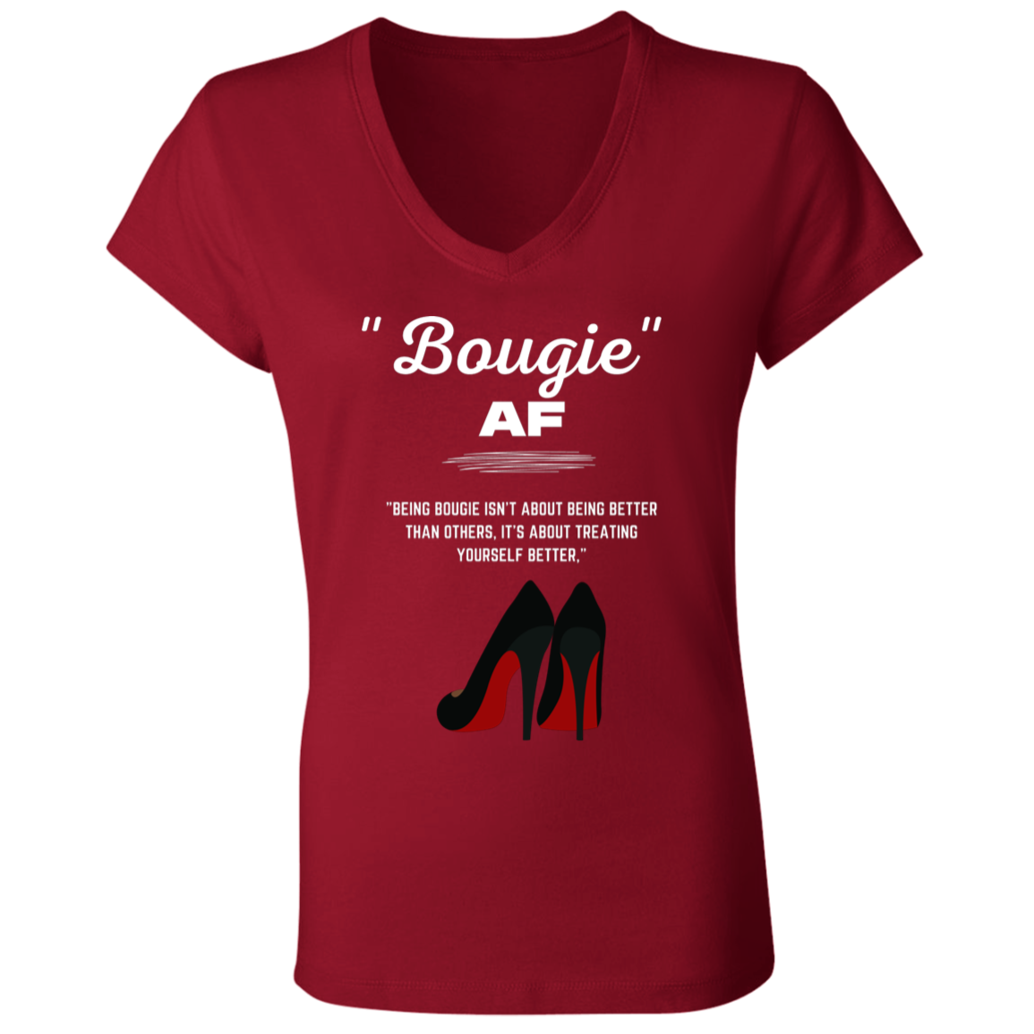 Bougie  W AF BOUGIE AF B6005 Ladies' Jersey V-Neck T-Shirt