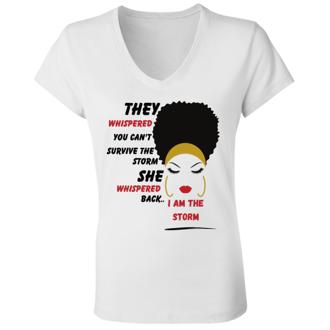 THEY WHISPERED (3) THEY WHISPERED B6005 Ladies' Jersey V-Neck T-Shirt