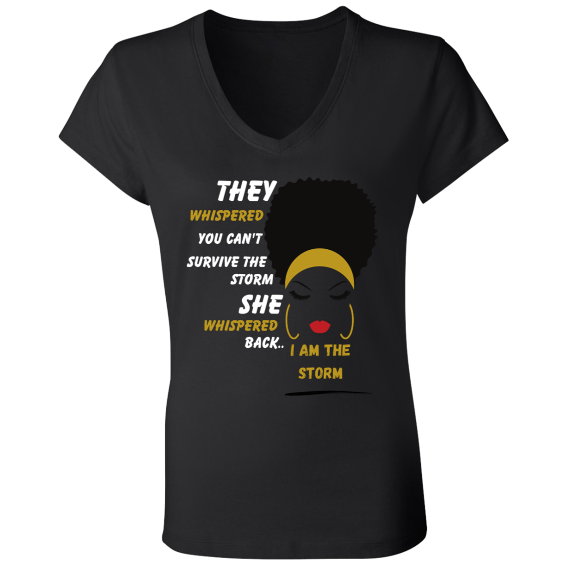 THEY WHISPERED W (1) THEY WHISPERED  B6005 Ladies' Jersey V-Neck T-Shirt