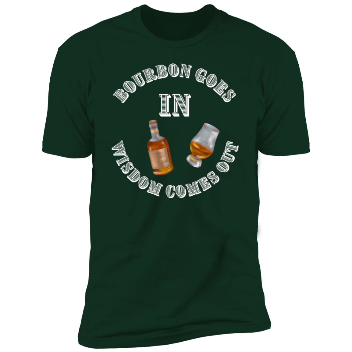 BOURBON GOES IN (6) bourbon goes in NL3600 Premium Short Sleeve T-Shirt