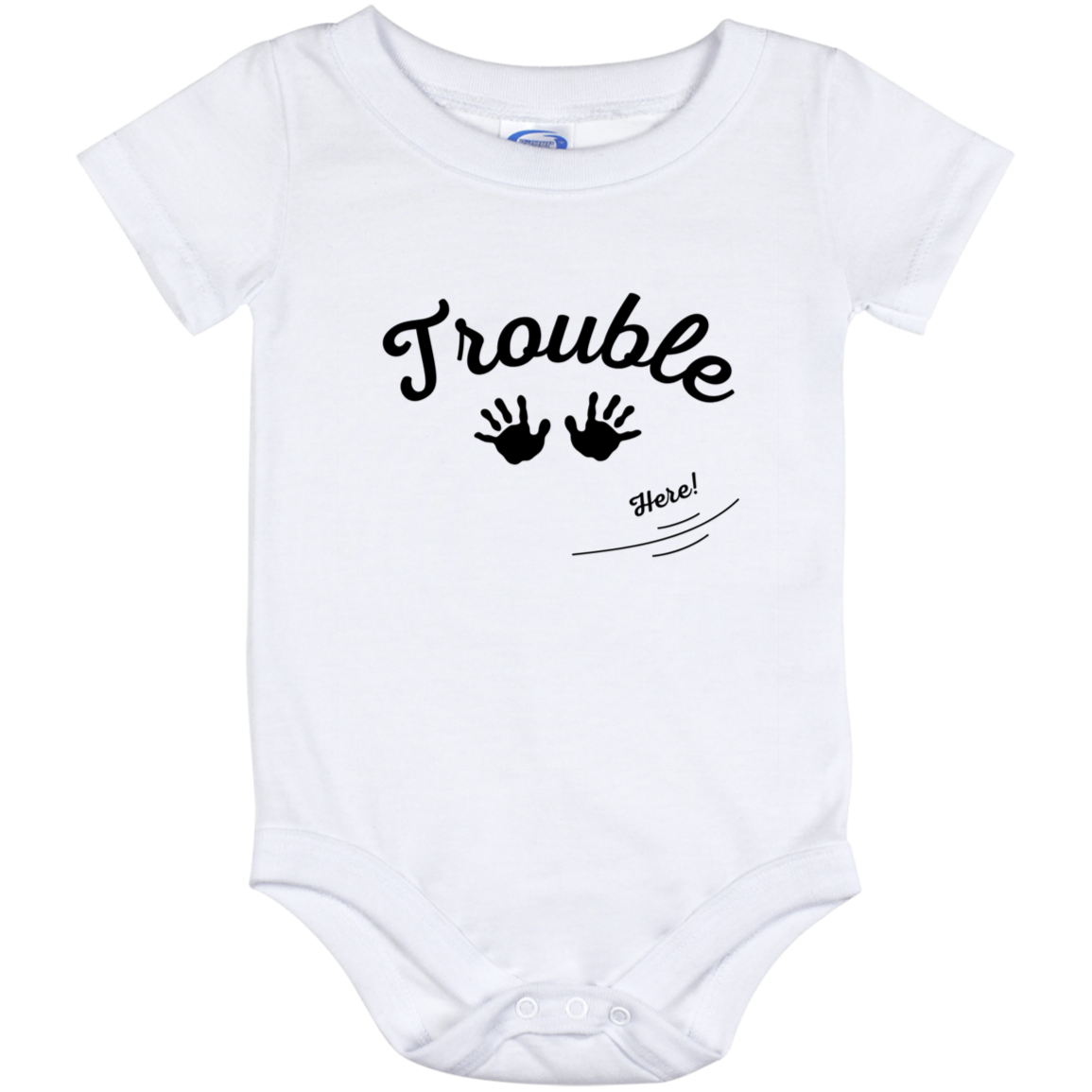 trouble (1) trouble here  (pair with mommy Tee) IO12M Baby Onesie 12 Month