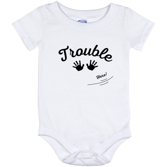 trouble (1) trouble here  (pair with mommy Tee) IO12M Baby Onesie 12 Month