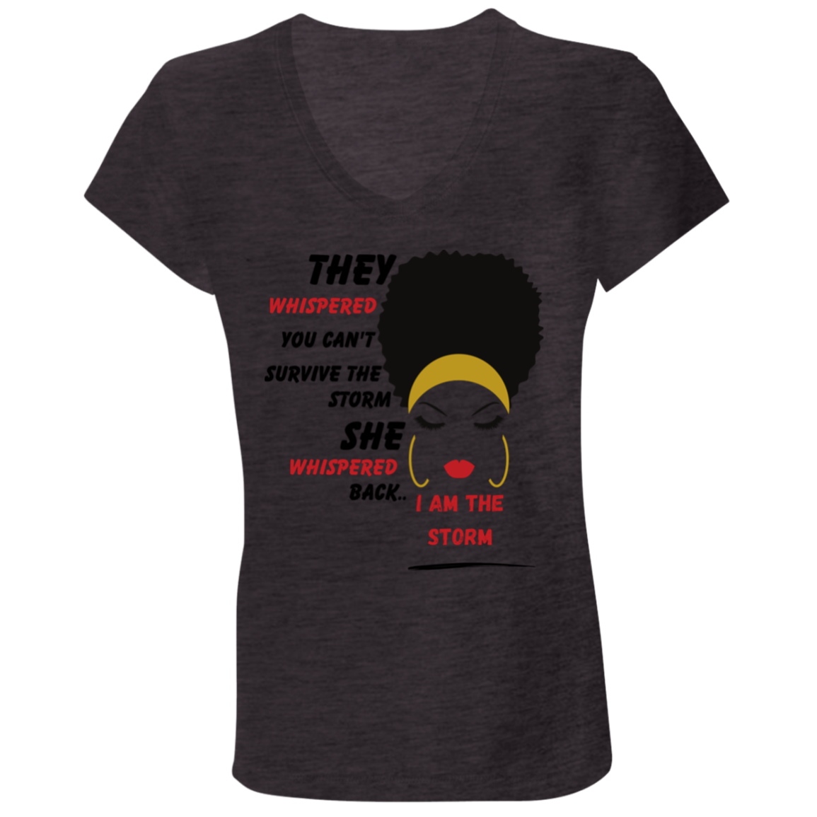 THEY WHISPERED (3) THEY WHISPERED B6005 Ladies' Jersey V-Neck T-Shirt