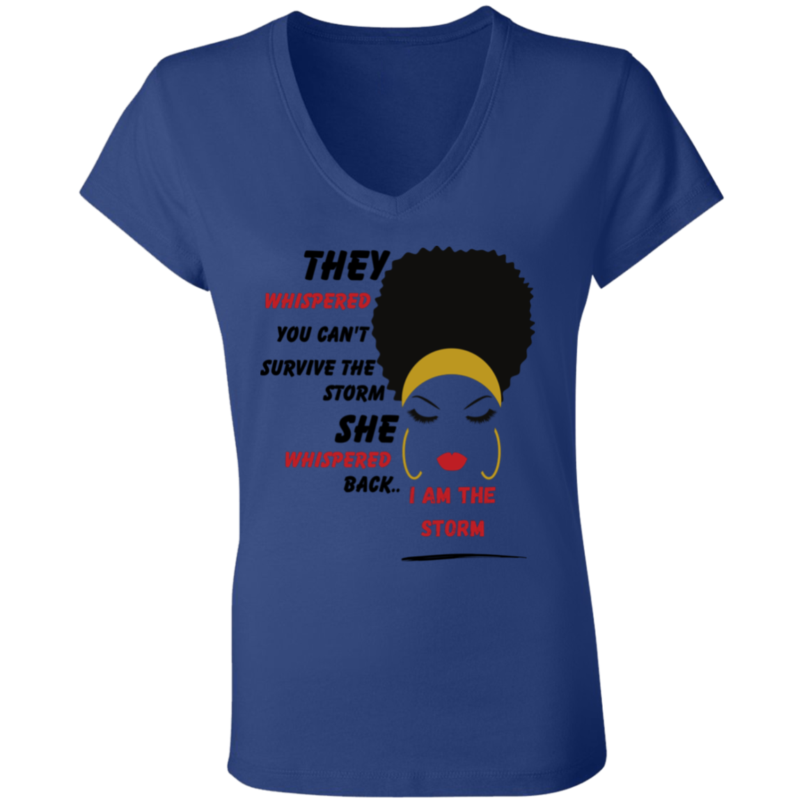 THEY WHISPERED (3) THEY WHISPERED B6005 Ladies' Jersey V-Neck T-Shirt