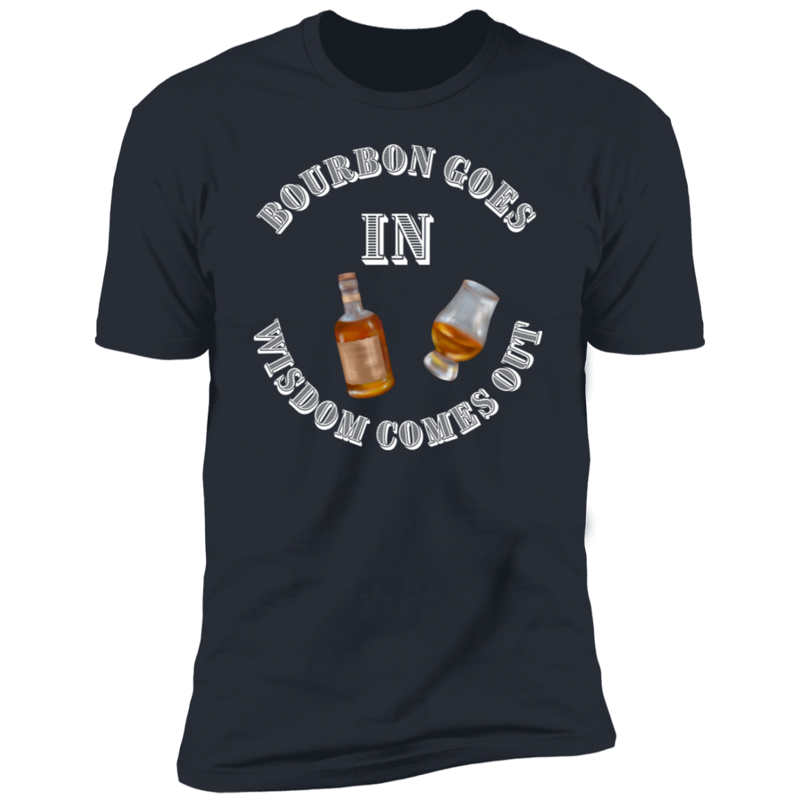 BOURBON GOES IN (6) bourbon goes in NL3600 Premium Short Sleeve T-Shirt