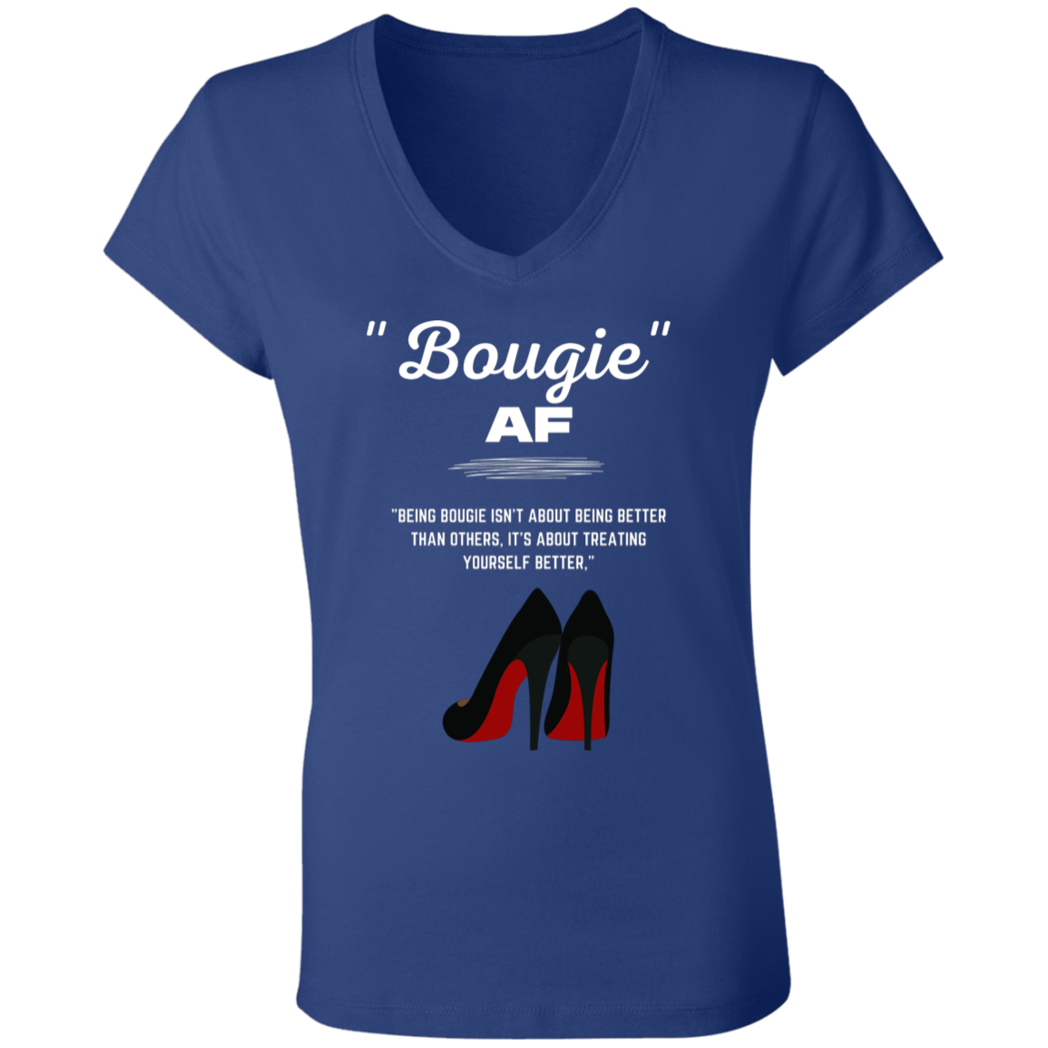 Bougie  W AF BOUGIE AF B6005 Ladies' Jersey V-Neck T-Shirt