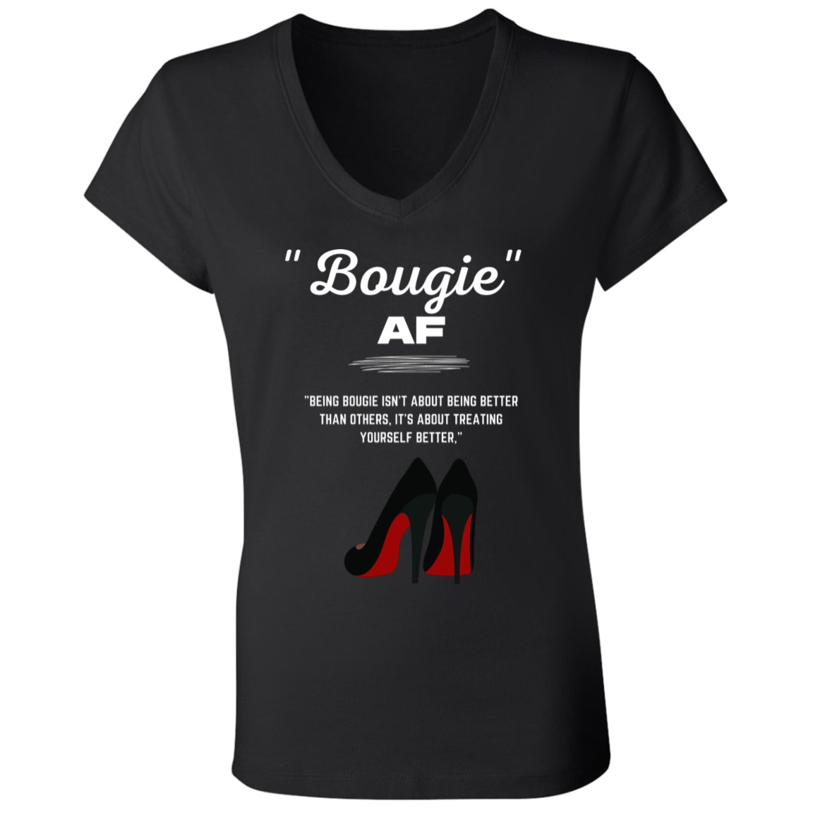 Bougie  W AF BOUGIE AF B6005 Ladies' Jersey V-Neck T-Shirt