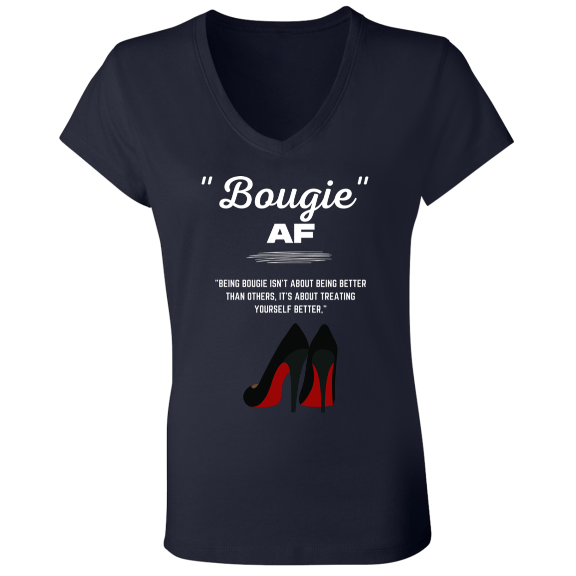 Bougie  W AF BOUGIE AF B6005 Ladies' Jersey V-Neck T-Shirt