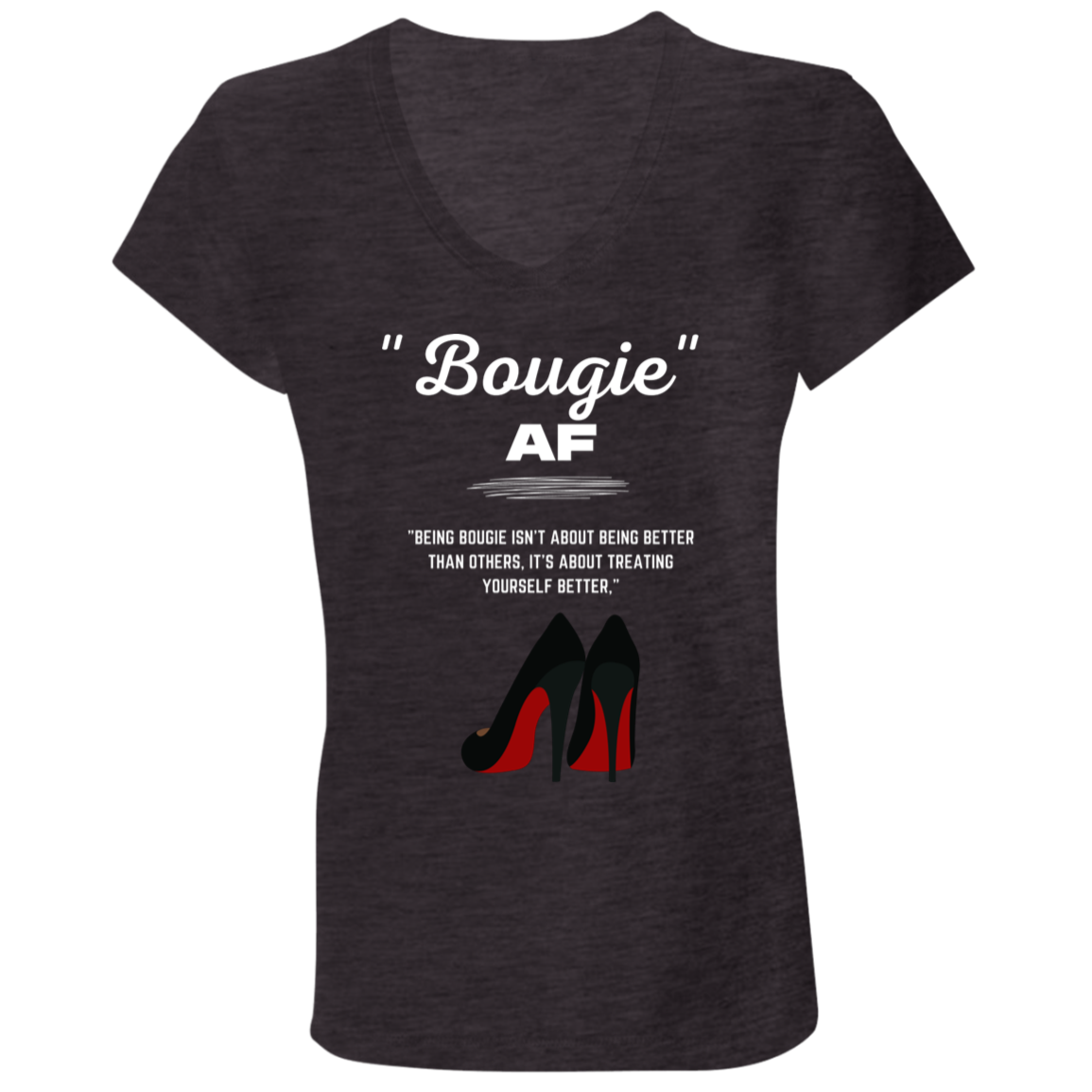 Bougie  W AF BOUGIE AF B6005 Ladies' Jersey V-Neck T-Shirt