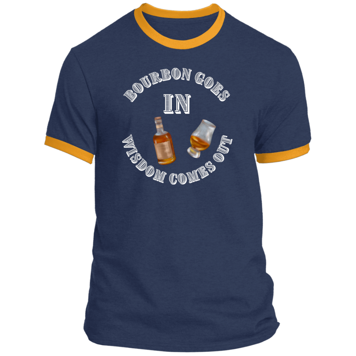 BOURBON W GOES IN Bourbon Goes iPC54R Ringer Tee