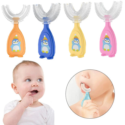 U-shape Kids Toothbrush Children's Toothbrush Silicone Cleaning Toothbrush Healthy 360° Cleaning Oral Care Health Beauty Soft