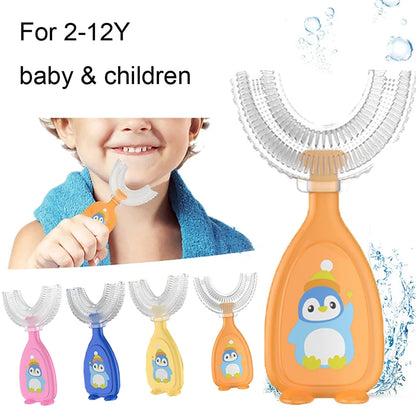 U-shape Kids Toothbrush Children's Toothbrush Silicone Cleaning Toothbrush Healthy 360° Cleaning Oral Care Health Beauty Soft