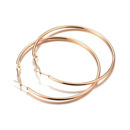 40-80mm Exaggerated Big Smooth Circle Hoop Earrings  for Women Aros Simple Round Loop Ear Wedding Jewelry Brincos Cool Gift