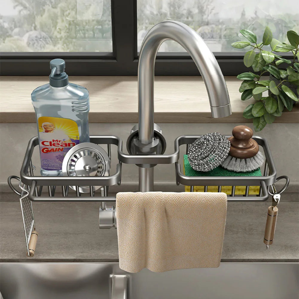 Kitchen Sink Drain Rack Sponge Storage Faucet Holder