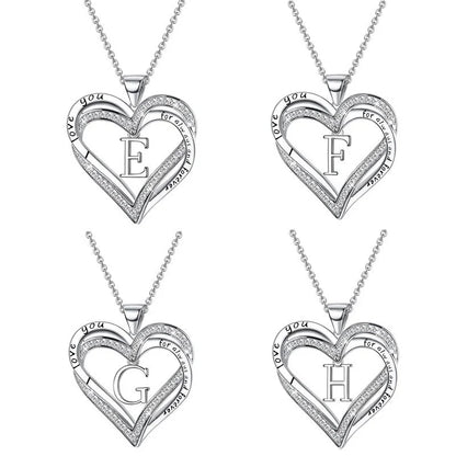 Doublelayer Heart Crystal Pendant Necklace