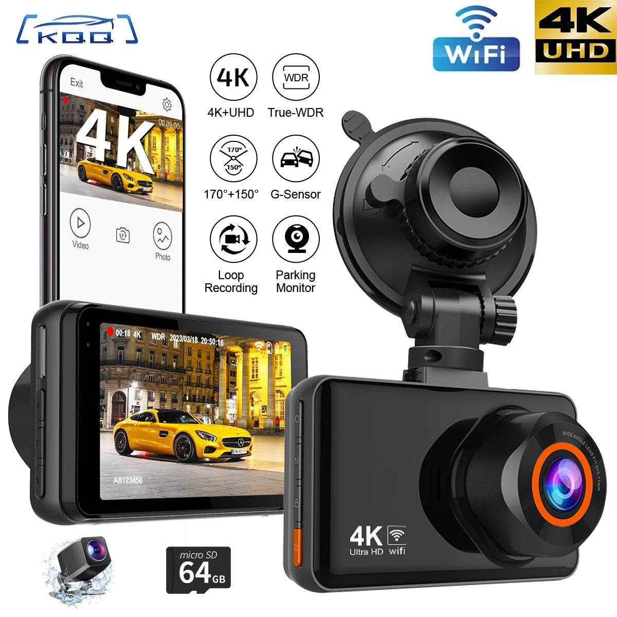 Front and Rear Camera Recorder, Dual-Channel Parking Camera