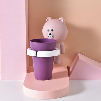 Baby Toothbrushing Cup Bathroom Supplies Kids Toothbrush Holder Wall Mount Paste Safe Non-toxic Wash Cup Strong Anti-Fall