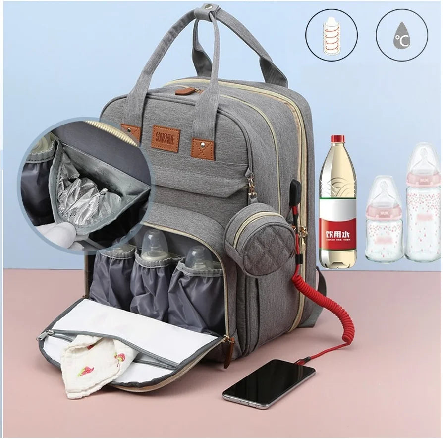 Multifunctional Mommy Diaper Bags Changing Station - Baby Bag 3 in 1