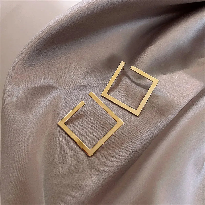 Retro Minimalist Square Earrings Irregular