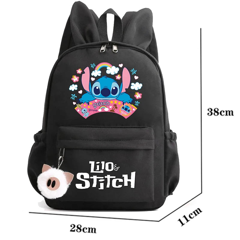 Miniso Disney Lilo Stitch Backpack for Girl Boy Student Teenager Children Rucksack Kids Birthday Gift Women Casual School Bag