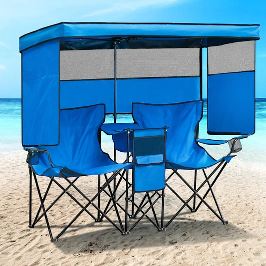 Double Camping Chair with Canopy