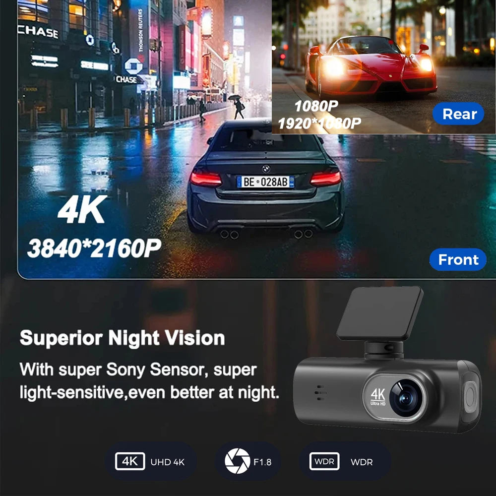 Car Camera Recorder, 4k Video Parking Camera Recorder